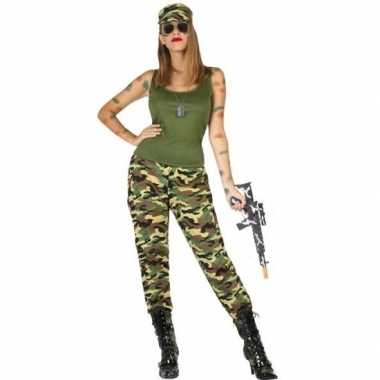 Camouflage soldaat verkleed pak/verkleedkleding voor dames