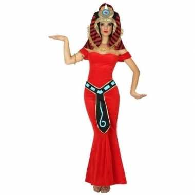 Egyptische farao/godin verkleed verkleedkleding/jurk rood voor dames