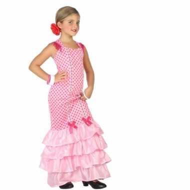 Flamenco danseres verkleedkleding voor kinderen roze