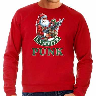 Foute kerstsweater / verkleedkleding 1,5 meter punk rood voor heren