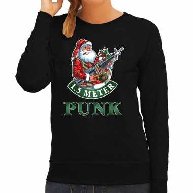 Foute kerstsweater / verkleedkleding 1,5 meter punk zwart voor dames