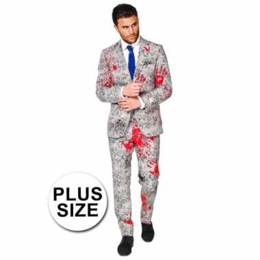 Grote maten feest verkleedkleding zombie bloedhanden print