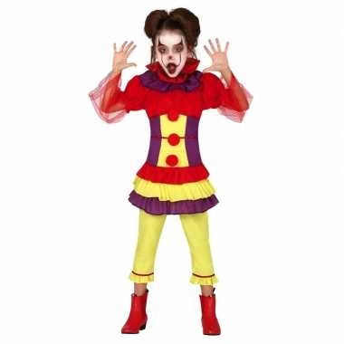 Horror clown penny verkleed verkleedkleding voor meisjes