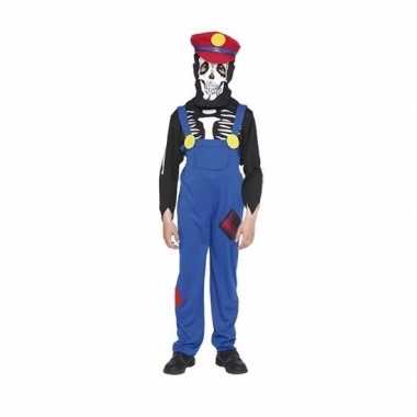 Loodgieter halloween skelet verkleedkleding voor kinderen