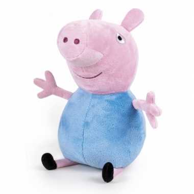Pluche peppa pig/big knuffel in blauwe verkleedkleding 42 cm speelgoe