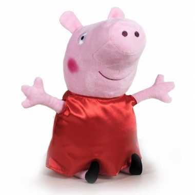 Pluche peppa pig/big knuffel in rode verkleedkleding 20 cm speelgoed