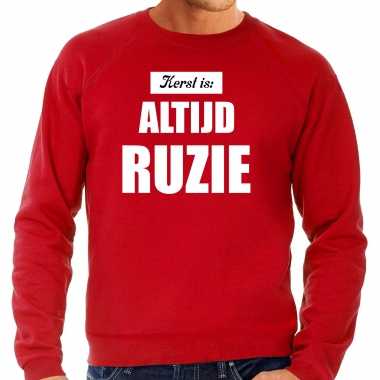 Rode foute kersttrui / sweater kerst is: altijd ruzie verkleedkleding heren
