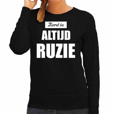 Zwarte foute kersttrui / sweater kerst is: altijd ruzie verkleedkleding dames