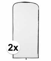 2x verkleedkleding opberghoes transparant 95 x 42 cm