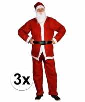 3x voordelige santa run kerstman verkleedkleding voor volwassenen