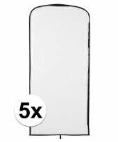 5x verkleedkleding opberghoes transparant 95 x 42 cm