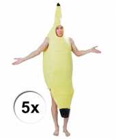 Bananen verkleedkleding 5 x voor volwassenen