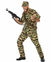 Camouflage soldaat verkleed pak verkleedkleding voor heren