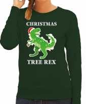Christmas tree rex kerstsweater verkleedkleding groen voor dames