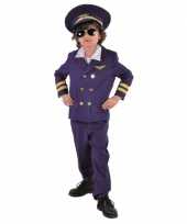 Donkerblauw piloten verkleedkleding voor kids