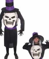 Doodskop halloween met hoed verkleedkleding voor heren