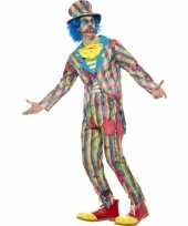 Eng horror clown verkleedkleding met streepjes