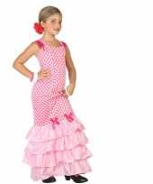 Flamenco danseres verkleedkleding voor kinderen roze