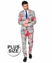 Grote maten feest verkleedkleding zombie bloedhanden print
