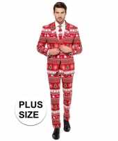 Grote maten heren verkleedkleding met kerstboom print
