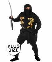 Grote maten ninja verkleedkleding voor heren
