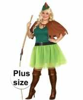 Grote maten robin hood verkleedkleding 4 delig voor dames