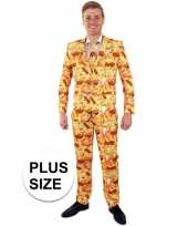 Grote maten snackbar thema print heren verkleedkleding