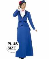 Grote maten victoriaanse kinderjuffrouw verkleedkleding voor dames