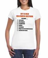 Halloween halloween verkleedkleding lijstje t-shirt wit dames