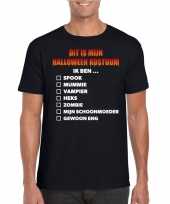 Halloween halloween verkleedkleding lijstje t-shirt zwart heren