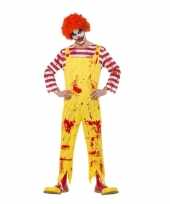 Halloween horror clown verkleedkleding rood geel voor heren