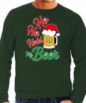 Ho ho hold my beer fout kerstsweater verkleedkleding groen voor heren