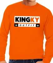 Oranje kingky verkleedkleding sweater voor heren