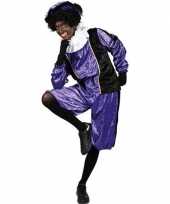 Roetveeg pieten verkleedkleding paars zwart voor volwassenen