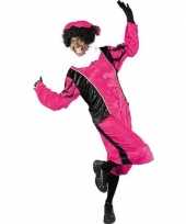 Roetveeg pieten verkleedkleding roze zwart voor volwassenen