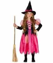 Roze heks verkleedkleding shiny witch voor kinderen