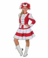 Twirl verkleedkleding voor dames rood met wit