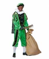 Zwart groene pieten verkleedkleding fluweel