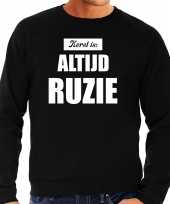 Zwarte foute kersttrui sweater kerst is altijd ruzie verkleedkleding heren